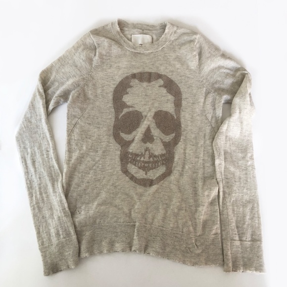 ZADIG & VOLTAIRE Skull Cashmere and Sparkle Sweater / XS - Picture 4 of 13